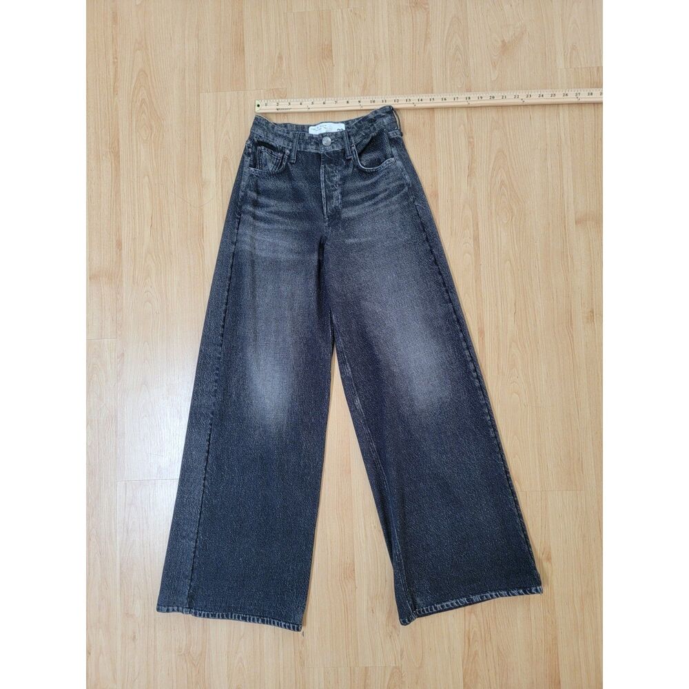 rag & bone Miramar Sofie Wide Leg Sweatpant Jeans Washed Black 23 XS 0